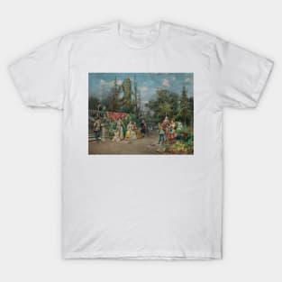 Venetian Court, Minstrel Scene by Cesare Agostino Detti T-Shirt